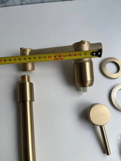 Смеситель для умывальника скрытого монтажа Epelli Muro Di Lacrime Brushed Oro, матовое золото - изображение 5