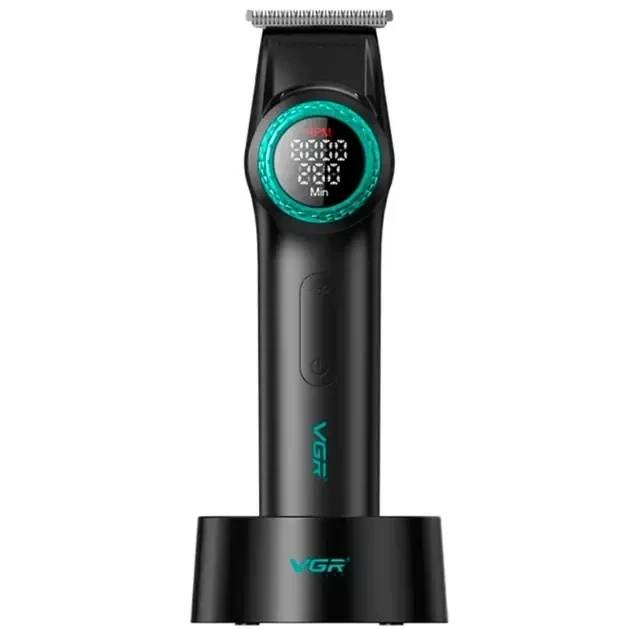 Триммер VGR V-977 BLACK, регулировка мощностей 6000 - 8000 PRM, 2500 mAh, 4 насадки, LED display - изображение 4