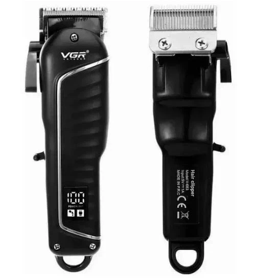Машинка для стрижки волос VGR V-683 LED-дисплей аккумуляторная 4 насадки 10W Black - изображение 8