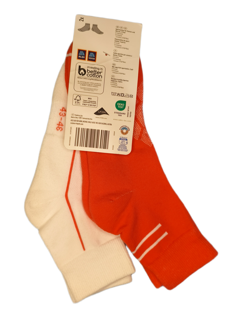 Чоловічі спортивні шкарпетки Crane Sportsocken 43-46р біло-оранжеві 2 пари - Фото 2 Чоловічі спортивні шкарпетки Crane Sportsocken 43-46р біло-оранжеві 2 пари - зображення 2