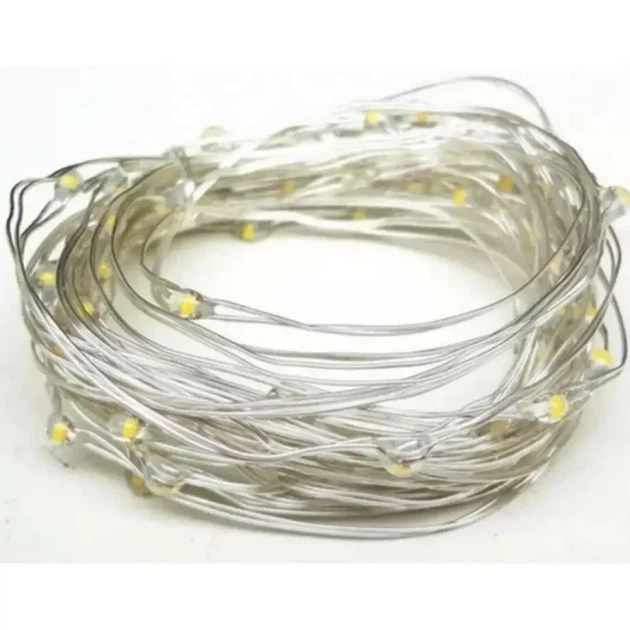 Гірлянда роса на батарейках та від USB, 5м, 50Led, Xmas, Синій - зображення 10