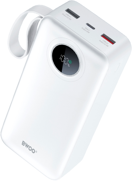 УМБ BWOO 22.5W 30000 mAh 2x USB-A, 1x USB-C White (6933654814966) - зображення 2