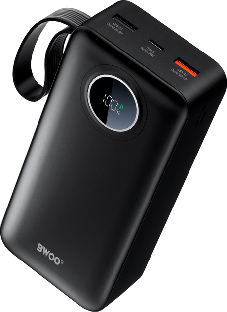 УМБ BWOO 22.5W 30000 mAh 2x USB-A, 1x USB-C Black (6933654814973) - зображення 2