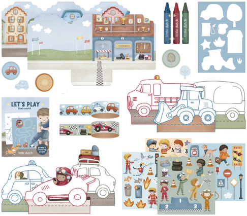 Kreatywna walizeczka Little Dutch Jim i przyjaciele Niebieski zestaw dla małych artystów (LD126899) (8715427181615) - obraz 2