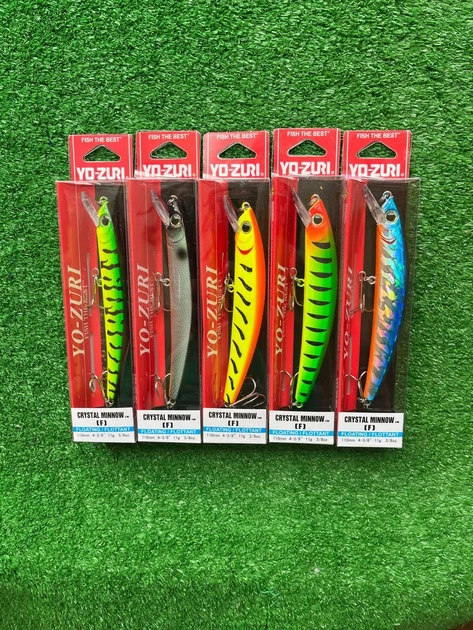 Набор Воблер Crystal Minnow 110F 11g (0.7-1.0м)(5шт) - плаваючий, на щуку, окуня, судака (8619-Набор 1) - изображение 2
