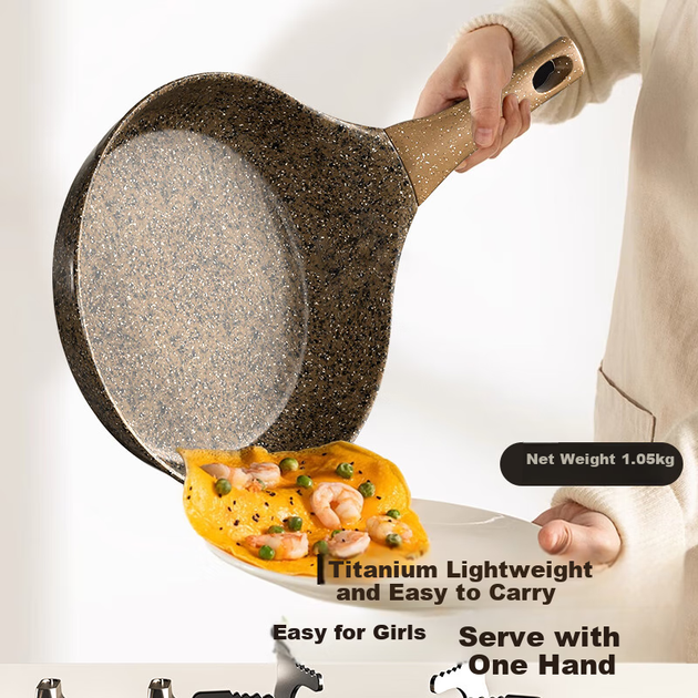 Сковорода Amercook Alfita Maifan Stone антипригарная для яиц блинов стейков индукция и газ - изображение 2