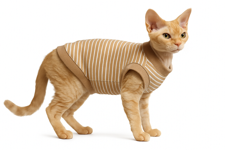 Кофта для котів DIEGO «Біжова смужка» 1 розмір - Фото 1 Кофта для котів DIEGO «Біжова смужка» 1 розмір - изображение 1