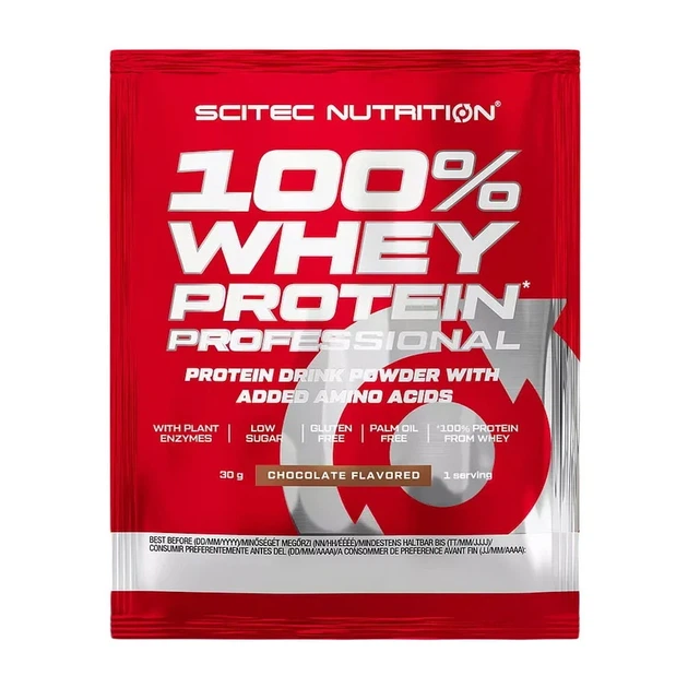 Протеїн сироватковий Scitec Nutrition 100% Whey Professional шоколадний 30 г - Фото 1 Протеїн сироватковий Scitec Nutrition 100% Whey Professional шоколадний 30 г - зображення 1