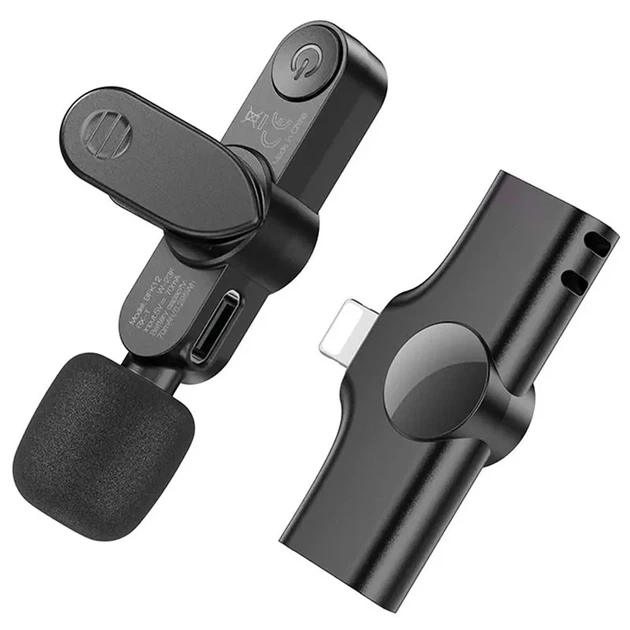 Петличный микрофон Borofone BFK12 Trophy беспроводной Lightning 32 dB черный - Фото 4 Петличный микрофон Borofone BFK12 Trophy беспроводной Lightning 32 dB черный - изображение 4