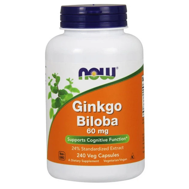 Капсулы NOW Ginkgo Biloba 60 мг для мозга и зрения 240 шт - Фото 1 Капсулы NOW Ginkgo Biloba 60 мг для мозга и зрения 240 шт - изображение 1