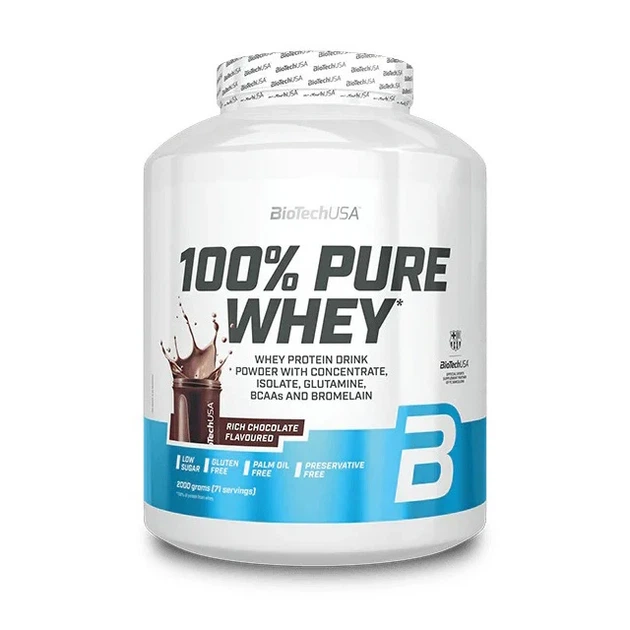 Протеїн BioTech 100% Pure Whey шоколадний для набору м'язової маси 2 кг - Фото 1 Протеїн BioTech 100% Pure Whey шоколадний для набору м'язової маси 2 кг - зображення 1