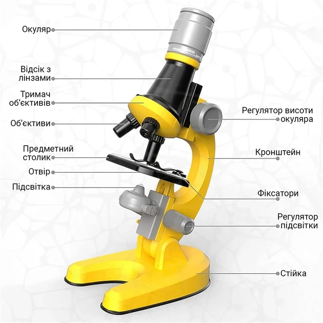 Детский микроскоп uSmart 1012A-1 100Х 400Х 1200Х жёлтый - Фото 6 Детский микроскоп uSmart 1012A-1 100Х 400Х 1200Х жёлтый - изображение 6