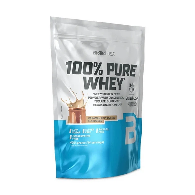 Протеин BioTech 100% Pure Whey сывороточный карамельный капучино 400 г - Фото 1 Протеин BioTech 100% Pure Whey сывороточный карамельный капучино 400 г - изображение 1