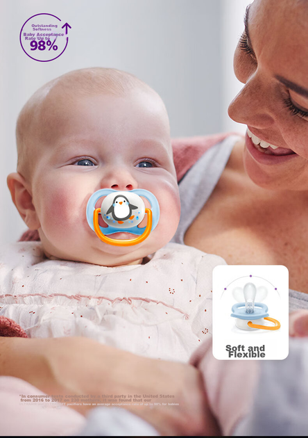 Пустышка Philips Avent для новорожденных цельная силиконовая (100055875916) - изображение 5