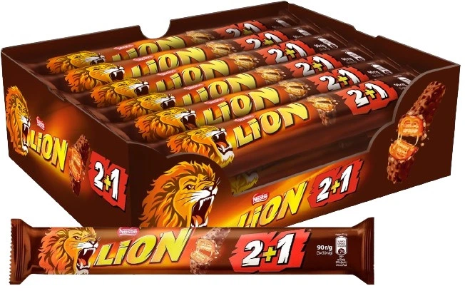 Батончик Lion King вафельний 2+1 90 г - Фото 1 Батончик Lion King вафельний 2+1 90 г - изображение 1