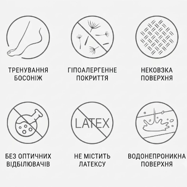 Килимок Tiguar Deluxe з піни EVA з люверсами для пілатесу та стретчингу, чорний ( TI-DM001G ) - зображення 2