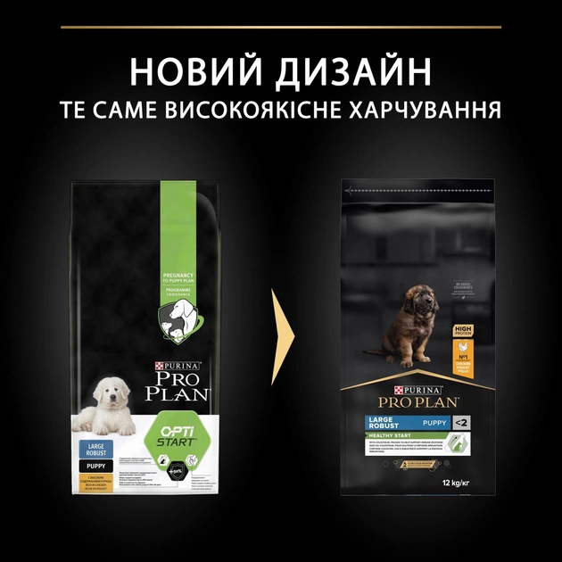 Сухий корм для цуценят великих порід Purina Pro Plan Dog Large Puppy Robust з куркою 12кг - Фото 3 Сухий корм для цуценят великих порід Purina Pro Plan Dog Large Puppy Robust з куркою 12кг - изображение 3