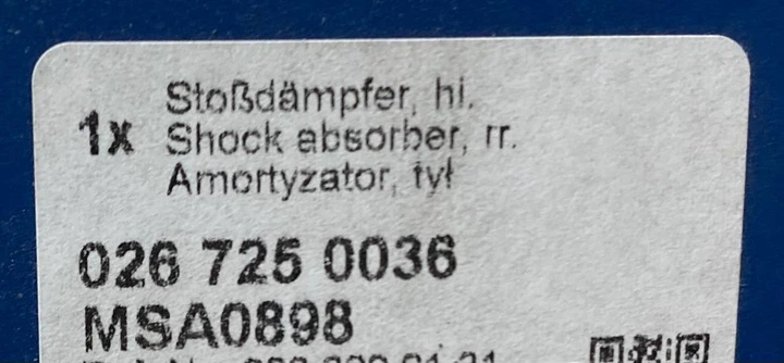 Амортизатор задний (усиленый) MEYLE 026 725 0036 MERCEDES SPRINTER 208-313, VOLKSWAGEN LT 95-> - зображення 7