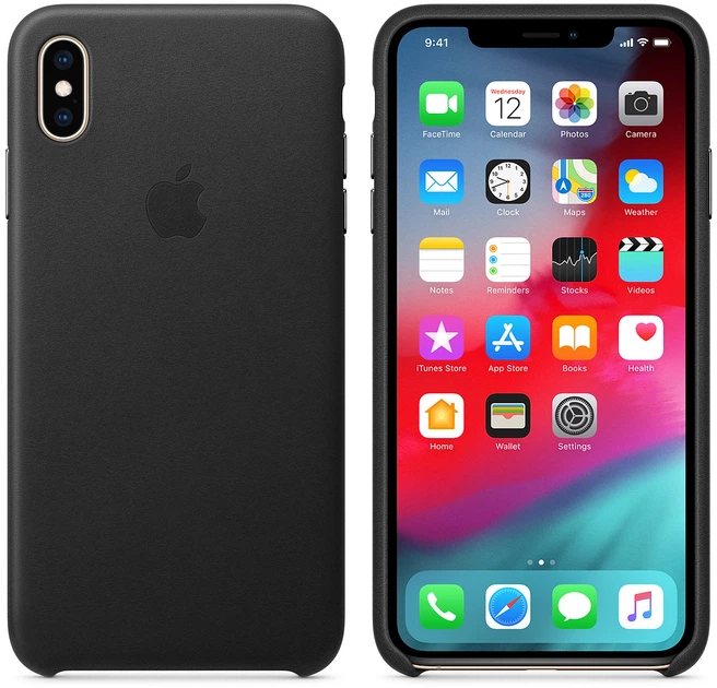 Etui Apple Leather Case do Apple iPhone Xs Max Black (MRWT2) - obraz 3