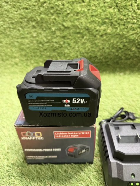 Комплект аккумуляторов 52V 8Ah Li-Ion с зарядным устройством две батареи с индикатором для аккумуляторного электроинструмента серии BL с защитой от перегрузки - изображение 6