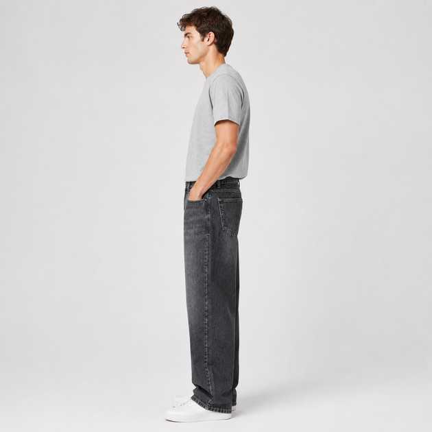 Джинси Difransel чоловічі широкі baggy,33 Темно-сірий - зображення 5