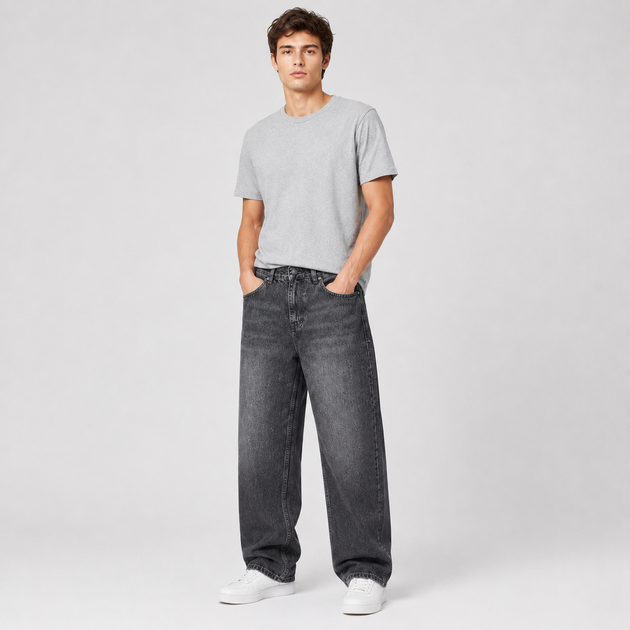 Джинси Difransel чоловічі широкі baggy,33 Темно-сірий - зображення 2