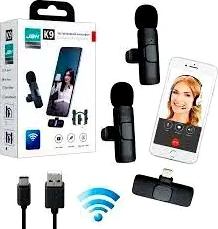Микрофон K9 Black беспроводной петличный для записи звука на смартфоны и планшеты с шумоподавлением и дальностью 30 метров - изображение 10