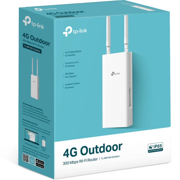 4G маршрутизатор TP-Link TL-MR100-Outdoor Wi-Fi 4 N300 2.4 GHz 1xFE PoE Nano SIM 2 антенны IP66 White - Фото 5 4G маршрутизатор TP-Link TL-MR100-Outdoor Wi-Fi 4 N300 2.4 GHz 1xFE PoE Nano SIM 2 антенны IP66 White - изображение 5