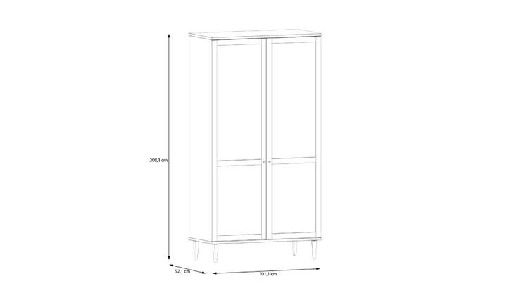 Шкаф двухдверный Calasetta CQSS922 ДСП Дуб элеганс 101,1x52,1x208,1 см - изображение 6