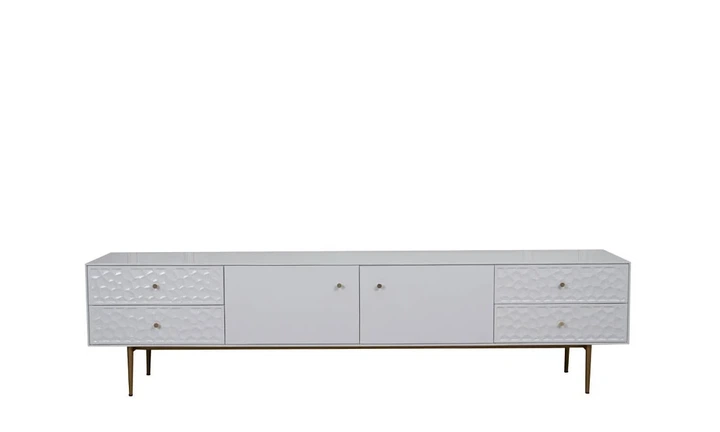 Тумба ТВ Аляска низкая МДФ 2120x445x520 см белая - изображение 2