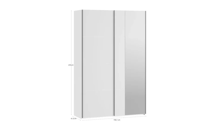 Шкаф-купе 1,5 м 2д Fittio FTIS72462 с зеркалом белый глянец - изображение 3