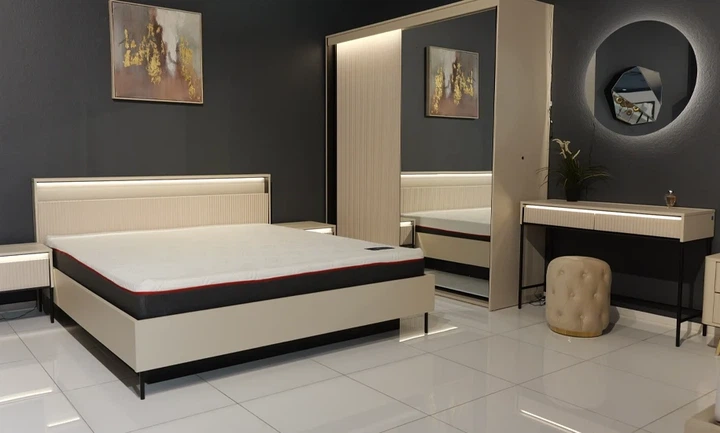 Туалетный стол Trend TS-09 с LED-освещением ЛДСП МДФ 1120x400x780 см Бежевый - изображение 9