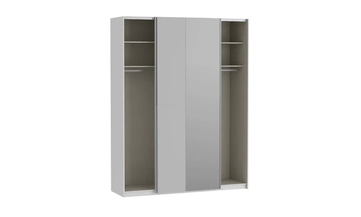 Шкаф-купе 2д Fittio FTIS02462 с зеркалом 1,8 м белый глянец - изображение 2