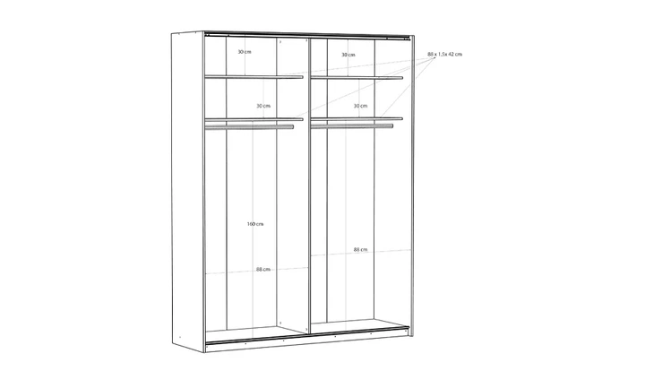 Шкаф-купе 2д Fittio FTIS02462 с зеркалом 1,8 м белый глянец - изображение 4