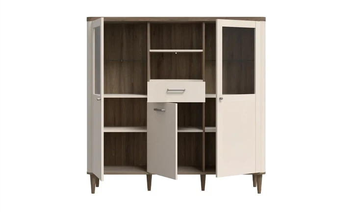Буфет трехдверный Lacetti LCTV433 ламинированный ДСП бежевый дуб 144,8x41,2x142,9 см - изображение 3