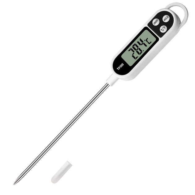 Цифровой кухонный термометр UChef TP-300 для мяса и блюд нержавеющая сталь белый черный - Фото 10 Цифровой кухонный термометр UChef TP-300 для мяса и блюд нержавеющая сталь белый черный - изображение 10