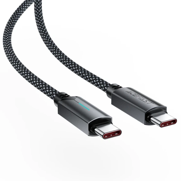 Кабель ACEFAST C19-03, Type-C to Type-C, 60W, 1.2m, Nylon Braid, Aluminum Alloy connectors, Black - Фото 4 Кабель ACEFAST C19-03, Type-C to Type-C, 60W, 1.2m, Nylon Braid, Aluminum Alloy connectors, Black - изображение 4