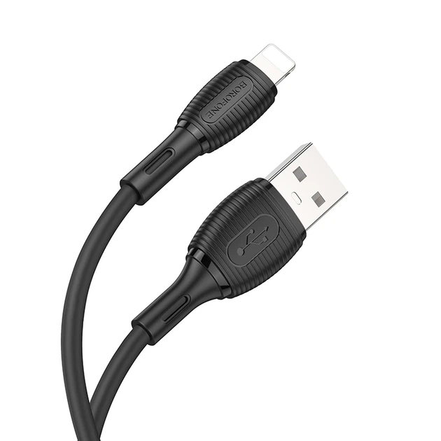 Кабель BOROFONE BX86 Advantage silicone charging data cable for iP Black - Фото 1 Кабель BOROFONE BX86 Advantage silicone charging data cable for iP Black - изображение 1
