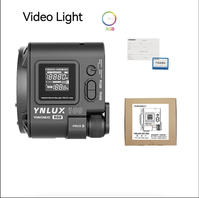 Постійне студійне світло різнокольорове Yongnuo YNLUX100 RGB KIT Bi-Color 2700K~6500K - зображення 6
