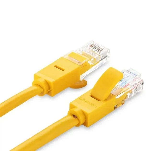 Кабель сетевой LAN патч-корд UGREEN RJ45 Cat.5e U/UTP 5 метров, желтый - изображение 3