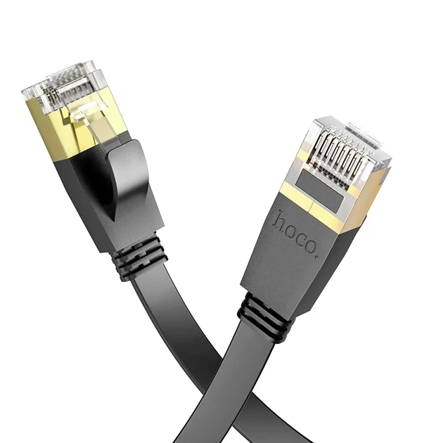 Кабель сетевой патч-корд HOCO US07 Cat.6 Gigabit Ethernet LAN RJ45 Плоский 10м Black (HOCO-US07) - изображение 4