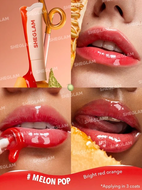Блиск для губ Sheglam Crystal Glaze Moisturizing Lip Care Mellon Pop - Фото 2 Блиск для губ Sheglam Crystal Glaze Moisturizing Lip Care Mellon Pop - изображение 2