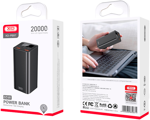 УМБ XO PB97 65W 20000mAh Black (6920680830671) - зображення 2