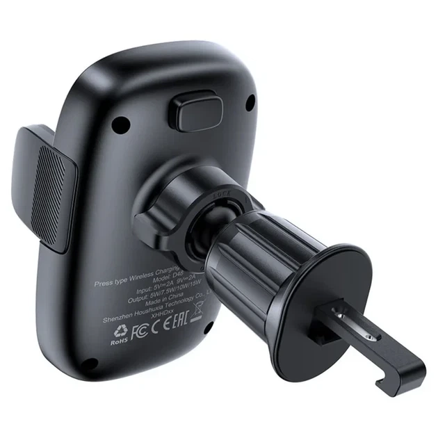 Авторимач для телефона с беспроводной зарядкой ACEFAST D48 Press Type Wireless Charging Car Holder 15W Black (На дефлектор / возду - изображение 4