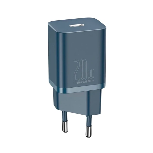 Мережевий зарядний пристрій Baseus Super Si Quick Charger Type-C 20W Синій/Швидке заряджання блок для iPhone Samsung - Фото 1 Мережевий зарядний пристрій Baseus Super Si Quick Charger Type-C 20W Синій/Швидке заряджання блок для iPhone Samsung - зображення 1