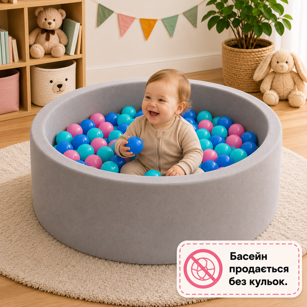 Сухой бассейн детский Diego, серый, 90×30 см - изображение 3