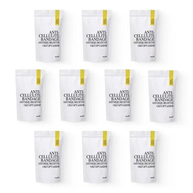 Комплекс Антицеллюлитных обертываний с маслом ксимении Hillary Anti-cellulite Bandage African Ximenia (10 уп.) HI-11-451 - изображение 2
