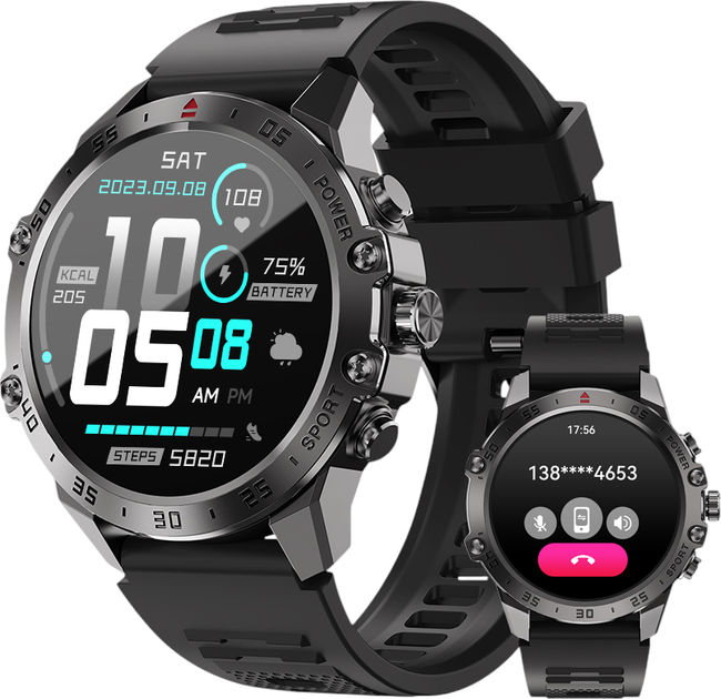 Smartwatch Bwoo WA-08 1.43” AMOLED Black (6933654815024) - obraz 4