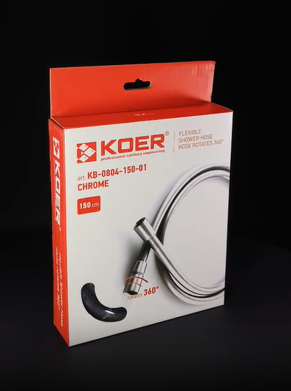 Шланг для душа Koer KB-0804-150-01 (силиконовый 150 см) гладкий серебристый (KR4807) - изображение 2