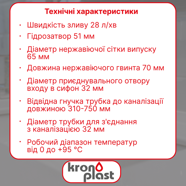 Сифон с боковым смещенным выпуском и гофротрубой для слива умывальника ST180A0053 - изображение 2